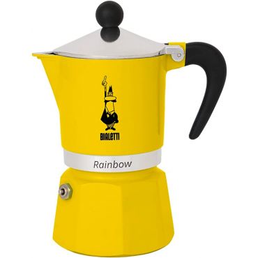 Bialetti 4983 Rainbow Espresso Maker, 6-Cups, Yellow