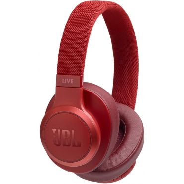 JBL Live 500BT Over-Ear Wireless Headphones with Voice Assistant, Red