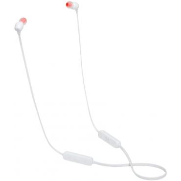 JBL Tune 115BT In-Ear Wireless Headphone with 3-button Mic/Remote, Flat Cable, White