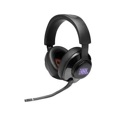 JBL Wired Over-Ear Gaming Headset with JBL Quantum Sound Signature, DTS + JBL Quantum Surround, Flip-Up Boom Mic, Chat Dial Interface, 3.5MM and USB Type C-A Connections, and RGB Lighting Effects