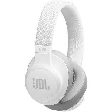 JBL Live 500BT Over-Ear Wireless Headphones with Voice Assistant, White