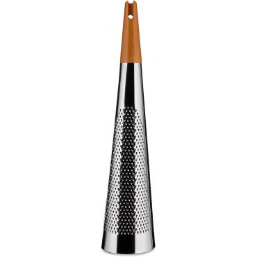 Alessi RS08 Todo Giant Cheese And Nutmeg Grater in Steel And Wood, Silver
