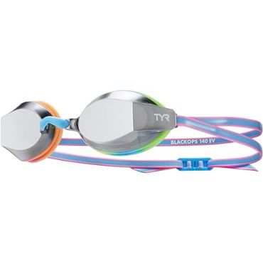 TYR Blackops 140 EV Racing Mirrored Goggles Junior Fit, Silver/Blue/Pink