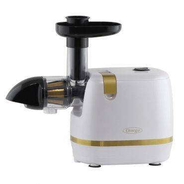 Omega H3000RWH13 Horizontal Cold Press 365 Juicer, White w/ Gold accent