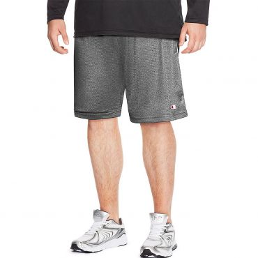 Champion Men's Big and Tall Solid Mesh Shorts, Silver