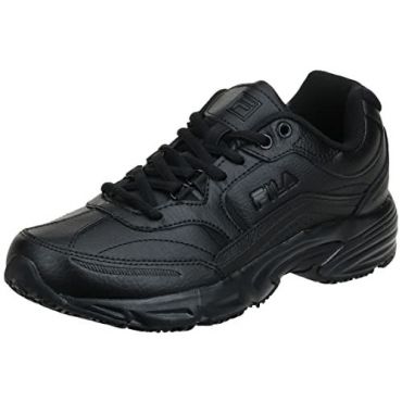 Fila Men's Memory Workshift Slip Resistant Shoes, Medium, Black/Black/Black