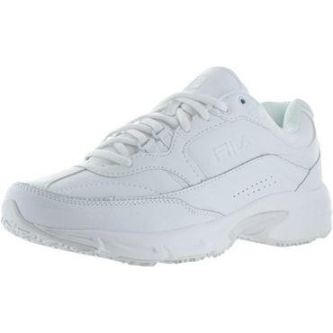 Fila Men's Memory Workshift Slip Resistant Shoes, Medium, White / White / White