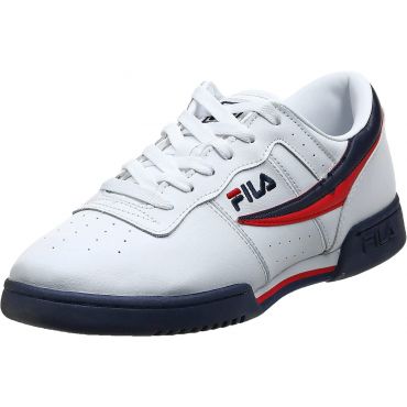 Fila Men's Original Fitness Lea Classic Sneaker, White/White/Navy Red
