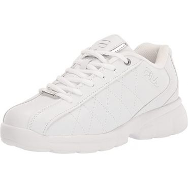 Fila Women's Fulcrum 3 Casual Sneakers, Medium, White / White / Metallic Silver