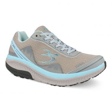 Gravity Defyer Proven Pain Relief Women's G-Defy Mighty Walking Shoes, Medium, Grey / Aqua