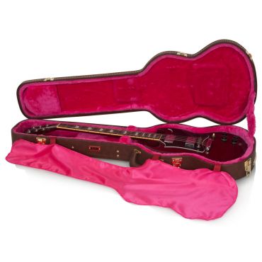 Gator Cases Deluxe Wood Case for Solid-Body Guitars such as Gibson SG®; Vintage Brown Exterior