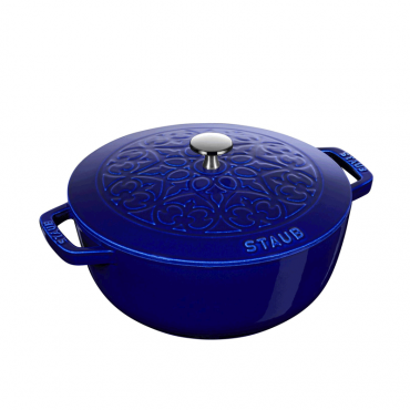 Staub 3.75-Qt Cast Iron Essential French Oven Lilly Lid, Dark Blue
