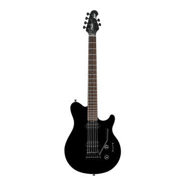 Sterling by Music Man Axis Electric Guitar, Black with White Body Binding