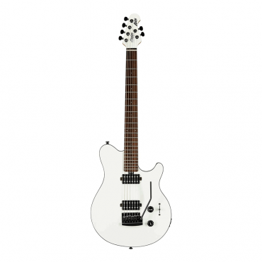 Sterling by Music Man Axis Electric Guitar, White with Black Body Binding