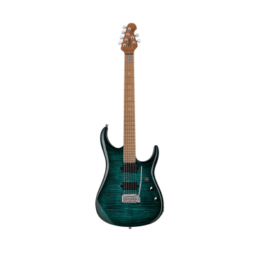 Sterling by Music Man JP150FM-TL John Petrucci Flame Maple Electric Guitar, Teal