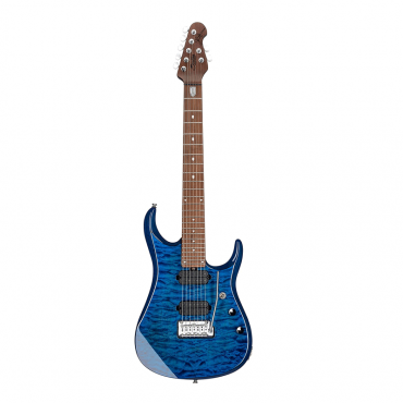 Sterling by Music Man JP157-NBL John Petrucci Signature Guitar, Quilt Top, Neptune Blue