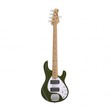Sterling by Music Man StingRay5 HH 5-String Bass Guitar, Right, Olive