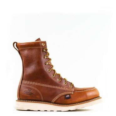 Thorogood American Heritage 8” Steel Toe Work Boots for Men with Moc Toc Maxwear Wedge, Tobacco Oil-Tanned