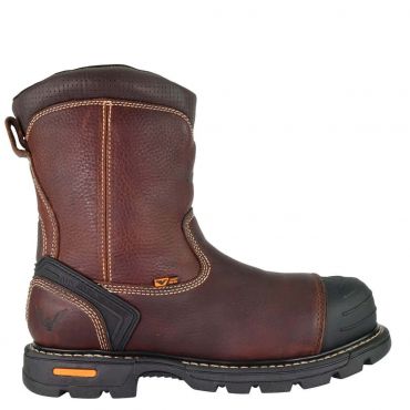 Thorogood Men's 8" Composite Toe Wellington Side-Zipper Metal Free Work Boot, Brown