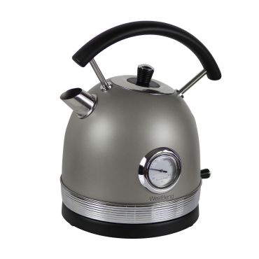 West Bend 1.7L Stainless Steel Electric Kettle, Metallic Gray