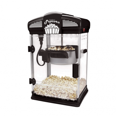 West Bend 82515B Hot Oil Theater Style Popper Machine with Nonstick Kettle Includes Measuring Cup and Popcorn Scoop, 4-Quart, Black