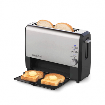 West Bend Quick Serve Wide Slot Toaster, Stainless Steel
