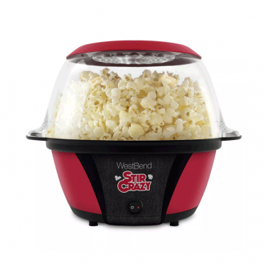 West Bend Stir Crazy Popcorn Machine, Red