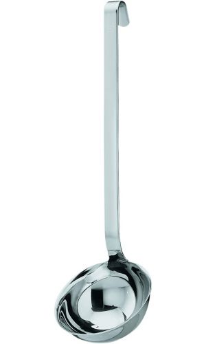 Rosle Stainless Steel Hooked Handle Ladle with Pouring Rim, 8.0-Ounce