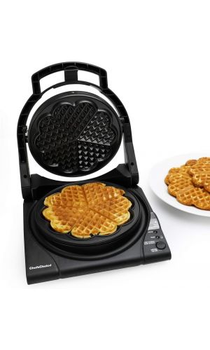 Chef’sChoice 840 WafflePro Taste / Texture Select Waffle Maker Traditional Five of Hearts Nonstick Plates, 5-Slice, Silver