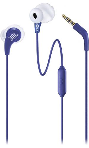 JBL Endurance Run In-Ear Wired Sport Headphone with Microphone and One Button Control, Blue