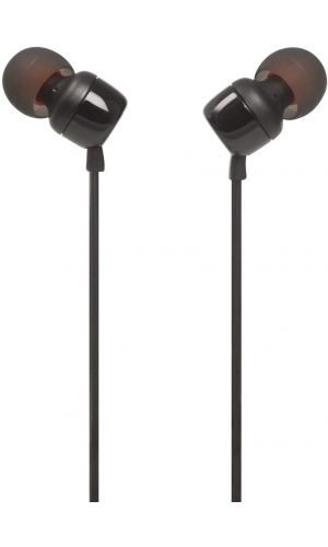 JBL Tune 110 In-Ear Headphone with One-Button Remote/Mic, Black