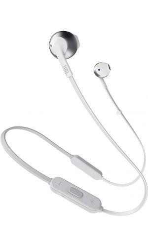 JBL Tune 205BT Wireless Earbuds with 3-Button Remote/Mic, Silver