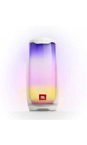JBL Pulse 4 Waterproof Portable Bluetooth Speaker with Light Show and Sound, White