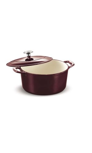 Tramontina 5.5-Quart Enameled Cast Iron Covered Dutch Oven, Majolica Red
