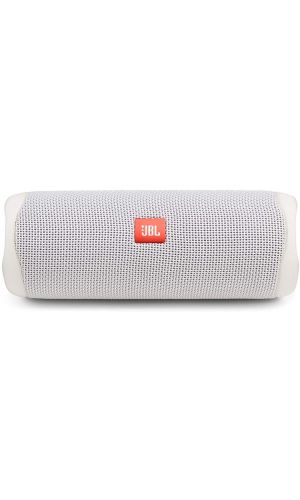 JBL Flip 5 Waterproof Portable Speaker with Bluetooth, Built-in Battery and Microphone, White