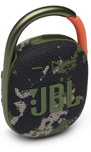 JBL Clip 4 Portable Speaker with Bluetooth, Built-in Battery, Waterproof and Dustproof Feature, Squad