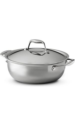 Tramontina 80116/068DS 4-Quart Gourmet Stainless Steel Induction-Ready Tri-Ply Clad Covered Universal Pan