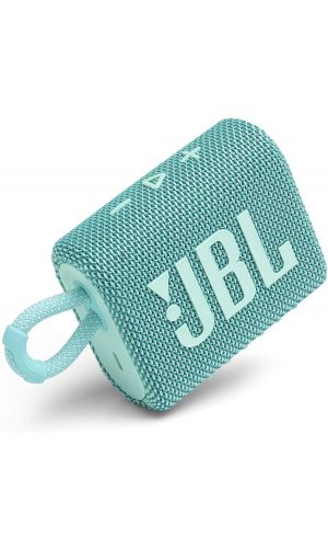 JBL Go 3 Portable Speaker with Bluetooth, Built-in Battery, Waterproof and Dustproof Feature, Teal