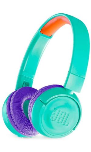 JBL JR 300BT Kids On-Ear Bluetooth Headphones with Single-Side Flat Cable and Reduced Volume for Safe Listening, Teal