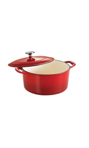 Tramontina 5.5-Quart Covered Round Dutch Oven Enameled Cast Iron, Gradated Red