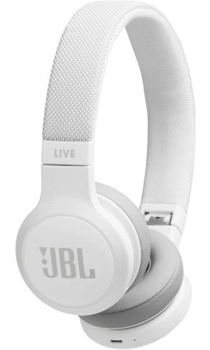 JBL Live 400BT On-Ear Wireless Headphones with Voice Assistant, White