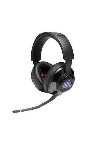 JBL Wired Over-Ear Gaming Headset with JBL Quantum Sound Signature, DTS + JBL Quantum Surround, Flip-Up Boom Mic, Chat Dial Interface, 3.5MM and USB Type C-A Connections, and RGB Lighting Effects
