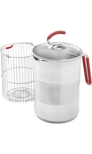 Kuhn Rikon 4th Burner Pot with Glass Lid and Steam Basket, 12 cup