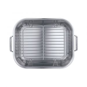 Tramontina Prima 16.75-inch Stainless Steel Flared Edge Roasting Pan with Basting Rack, 80203/009DS