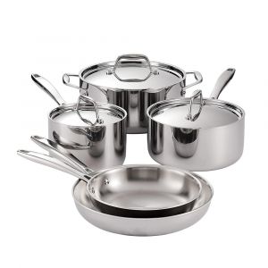 Tramontina Signature 8-Piece Tri-Ply Clad Stainless Steel Cookware Set, Induction Ready, 80116/247DS
