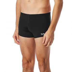 TYR Men's TYReco™ Square Leg Swimsuit - Solid, UPF 50+ & Chlorine Resistant, Nylon Blend, SSQU1A, Black, 36