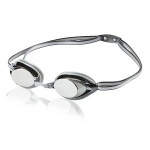 Speedo Junior Vanquisher 2.0 Mirrored Swim Goggles, 4 Nose Piece Options, Anti-Fog & UV Protection, Silver