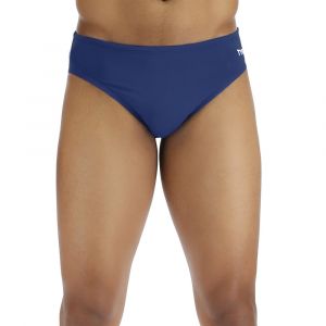 TYR Men's Durafast Elite® Brief Swimsuit - Solid, UPF 50+  & Chlorine Resistant, Polyester Blend, Navy, 26