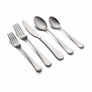 Cambridge Rhiannon Mirror 45-Piece Flatware Set, Service for 8, Stainless Steel, Dishwasher-safe