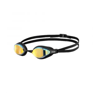 Arena Unisex Cobra Tri Swipe Mirror Goggle for Swimming, Polycarbonate Lens, Anti Fog, UV Protection, Yellow/Black